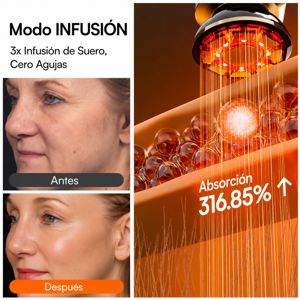 Dispositivo facial de microcorriente + Gel conductor GRATIS